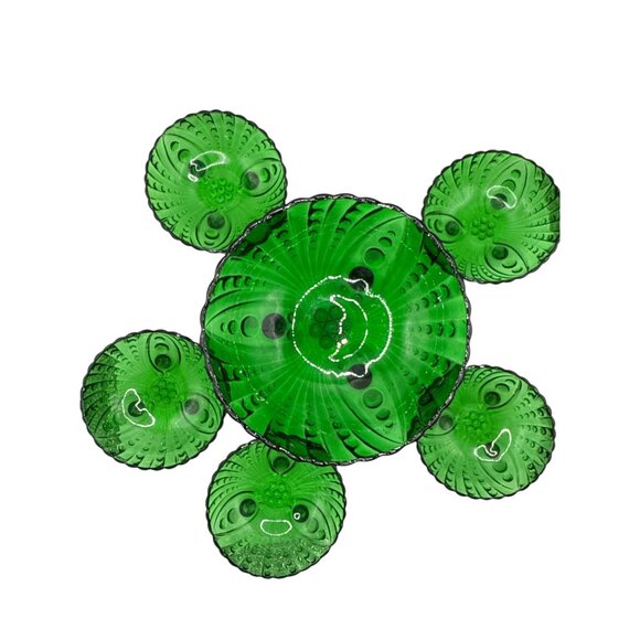 Vintage Anchor Hocking Vibrant Green Bubble Bowls - Picture 7 of 8